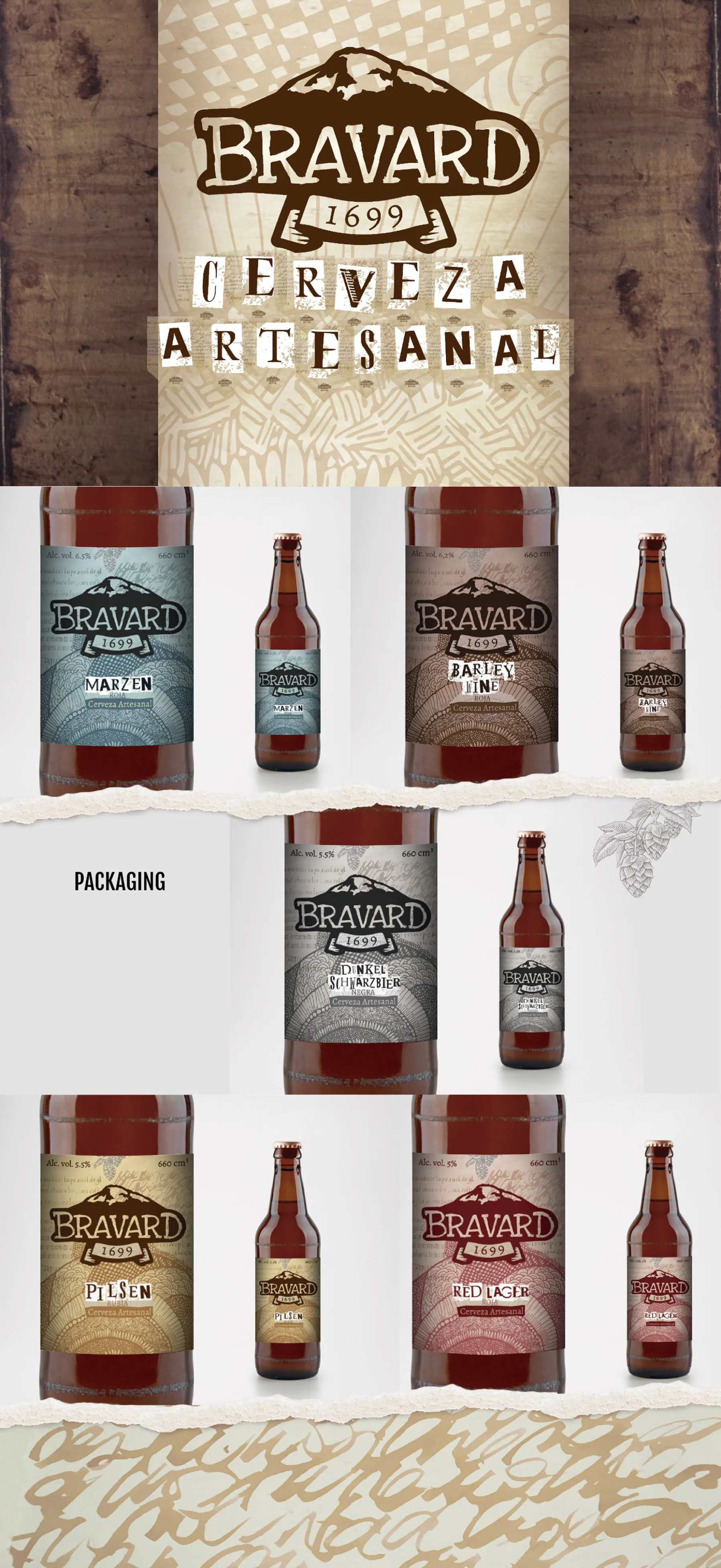 Bravard — cerveza artesanal, identidad y packaging de la línea